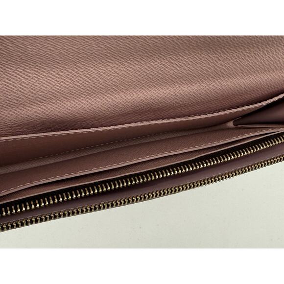 Louis Vuitton Damier Ebene Caïssa Wallet Rose Ballerine with Gold Hardware - Picture 12 of 13